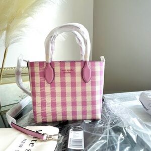 Katespade Bleecker  Gingham Tote Bag Small size